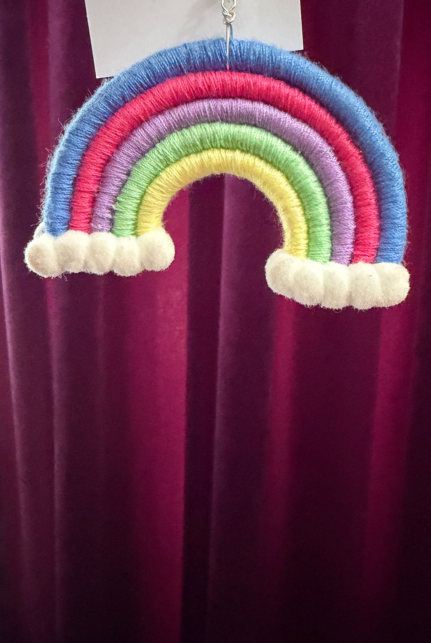 Whimsical Rainbow Fiber Art Statement Earrings