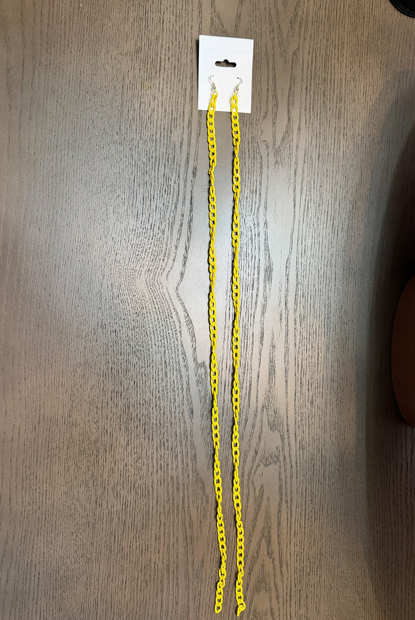 Vibrant Yellow Linear Chain Drop Earrings