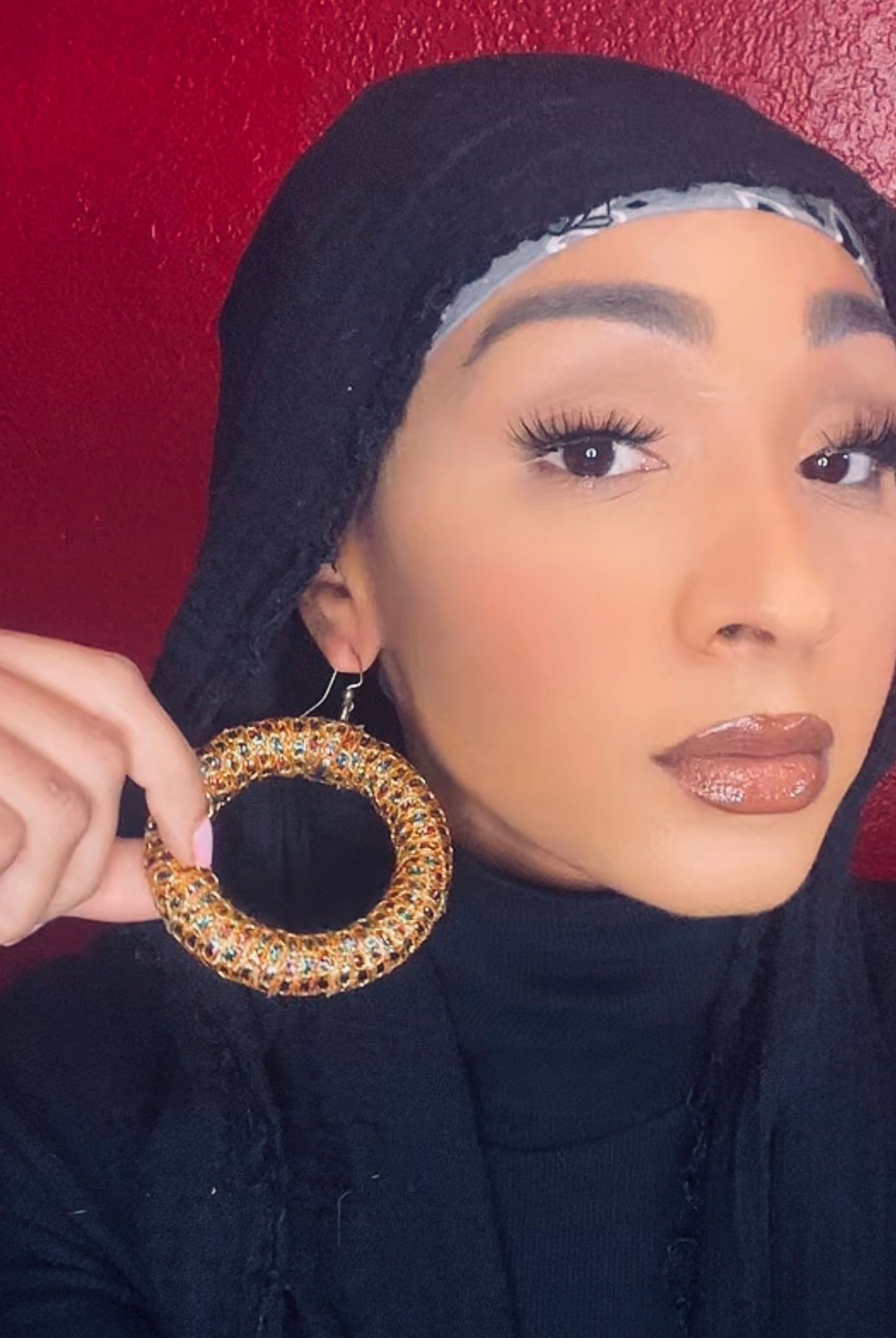 Handcrafted Beaded Statement Hoop Earrings