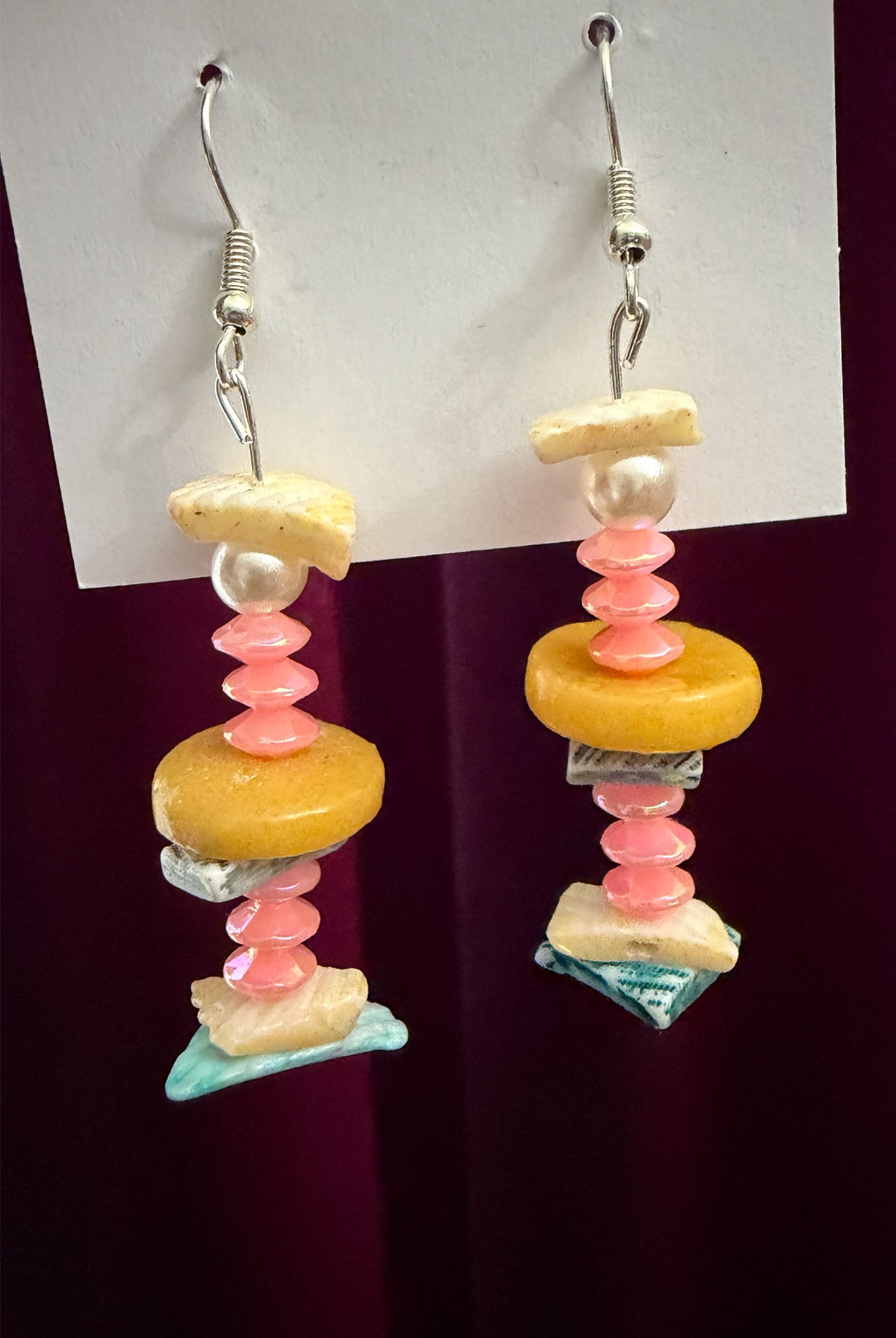 Bohemian Luxe Sculptural Mixed Media Statement Earrings