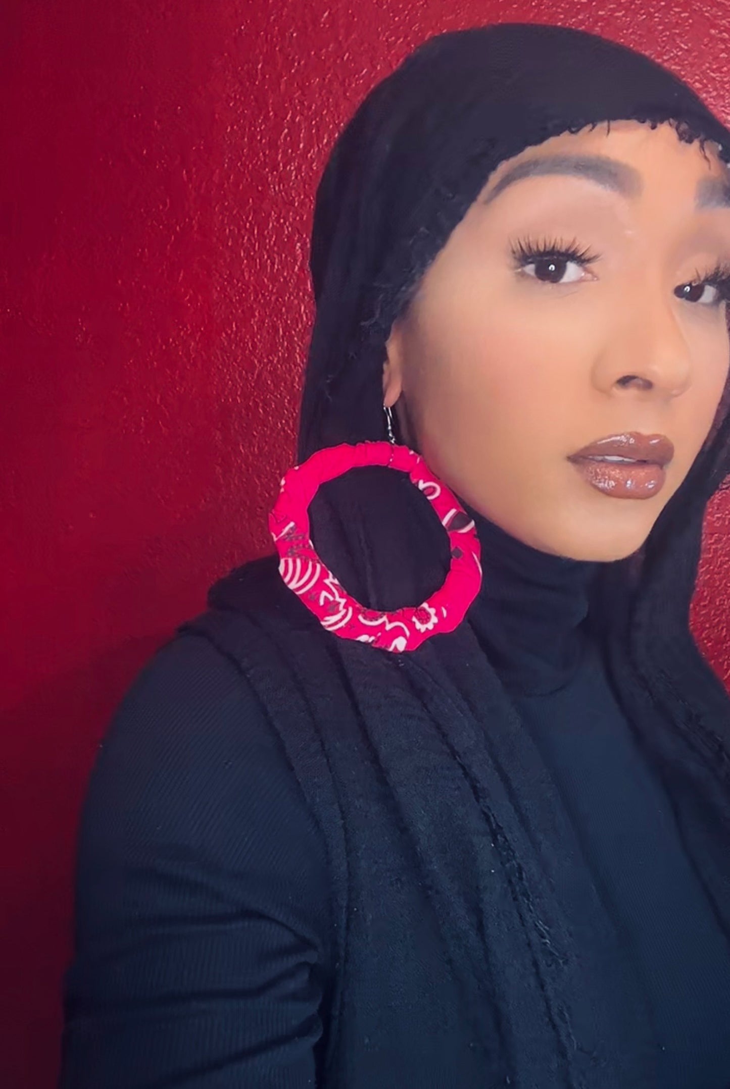 Artisanal Neon Paisley Wrap Hoops