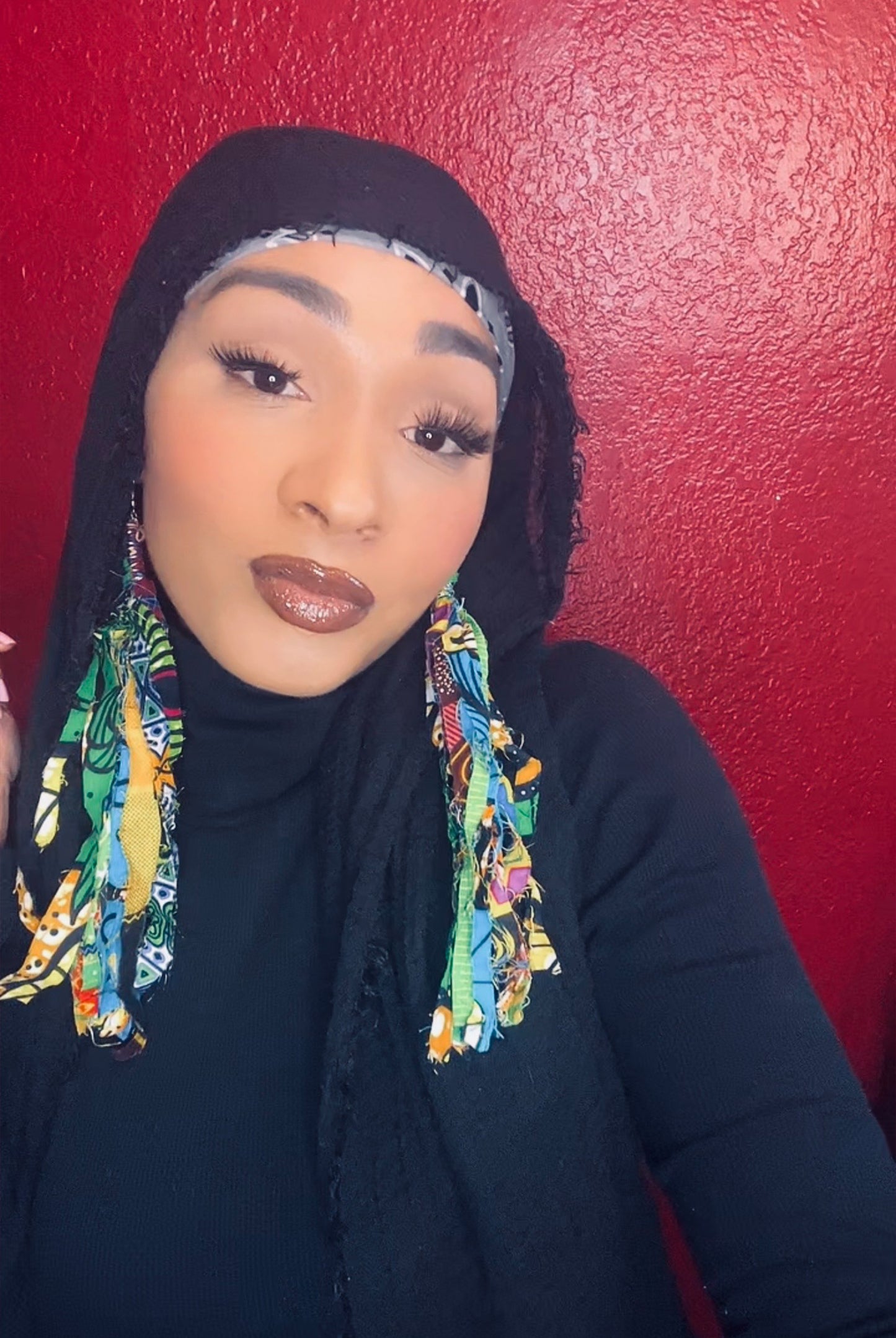 Bohemian Patchwork Tassel Drop Earrings