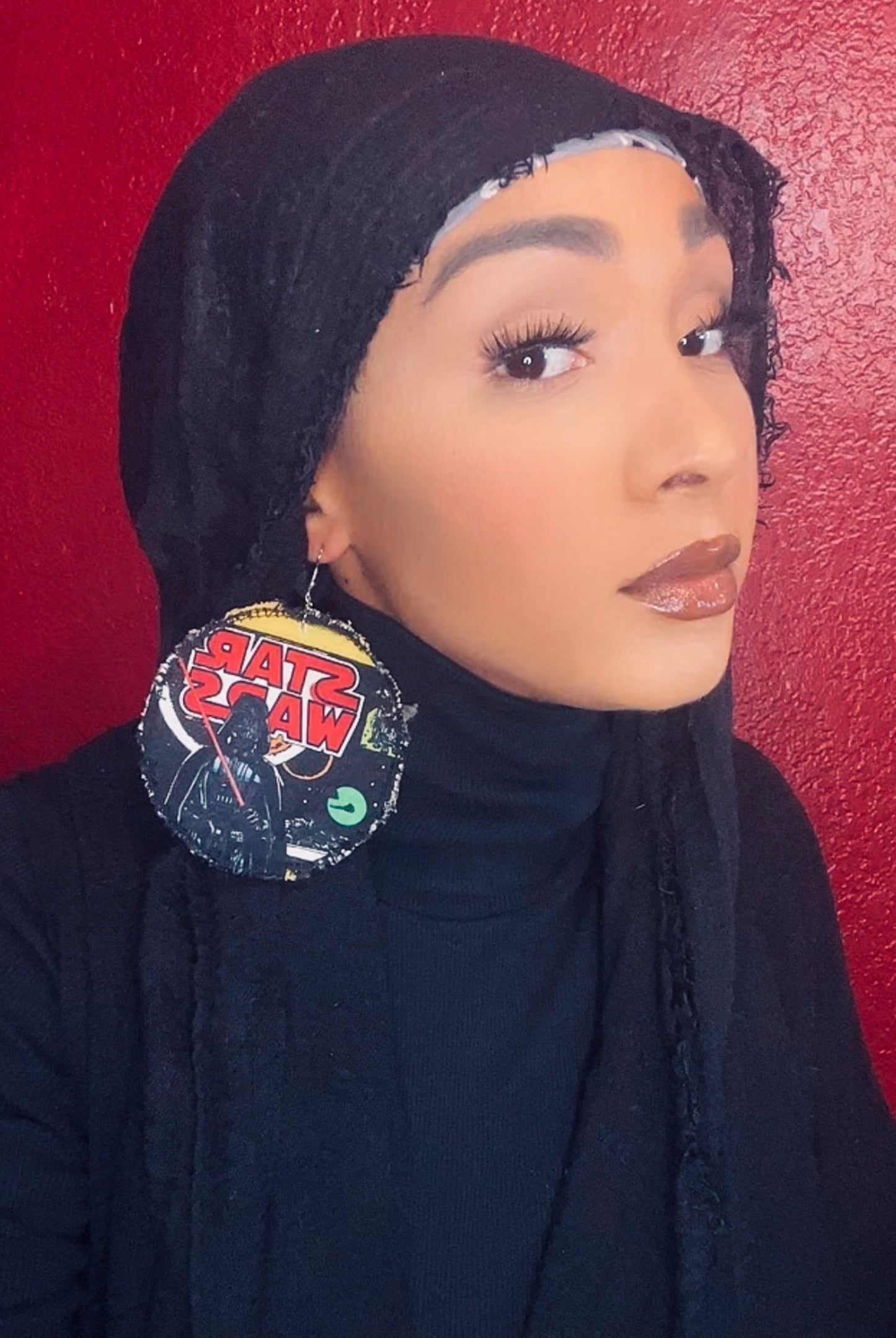 Handmade Star Wars Fabric Statement Earrings