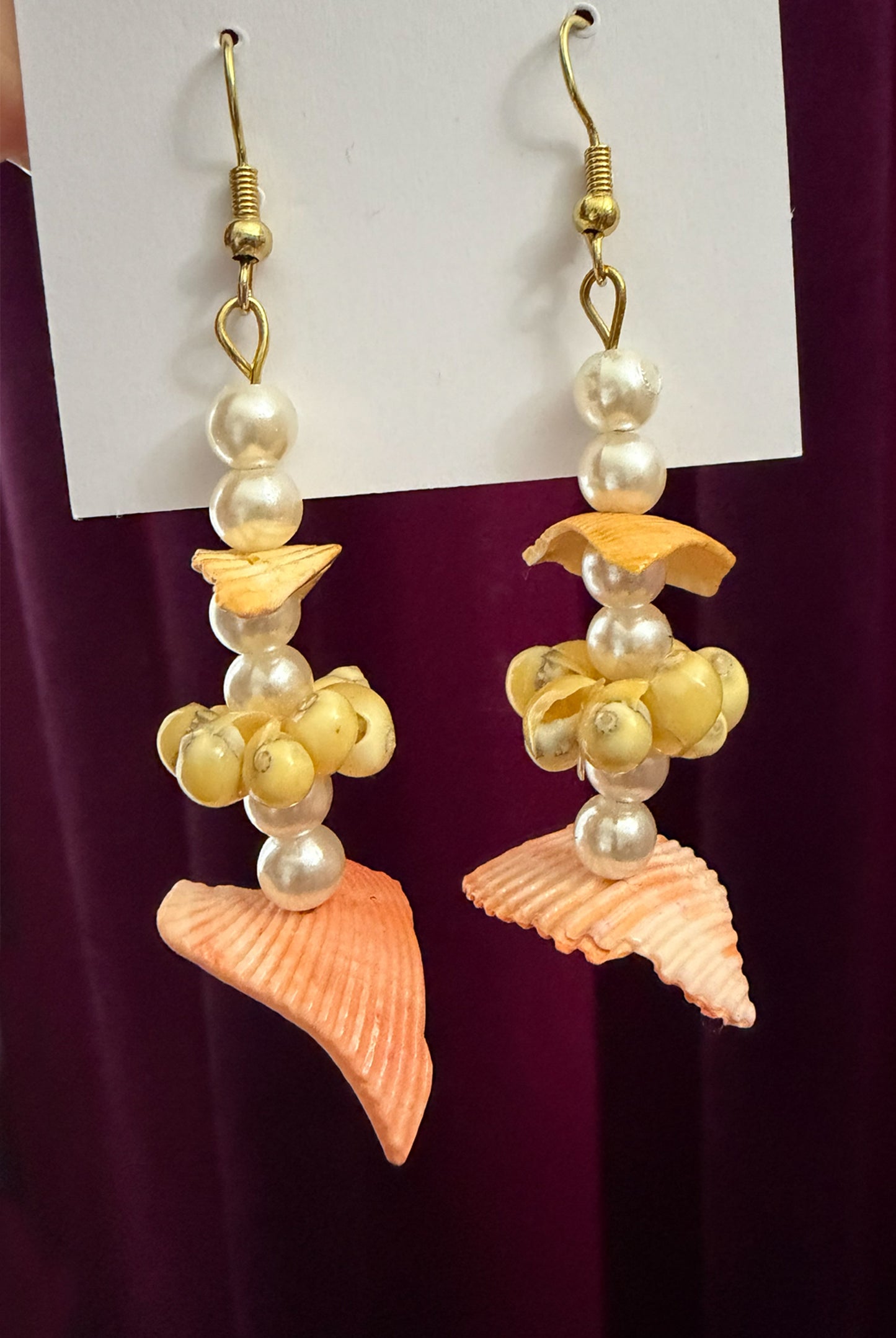Refined Coastal Cascade Pearl & Shell Earrings