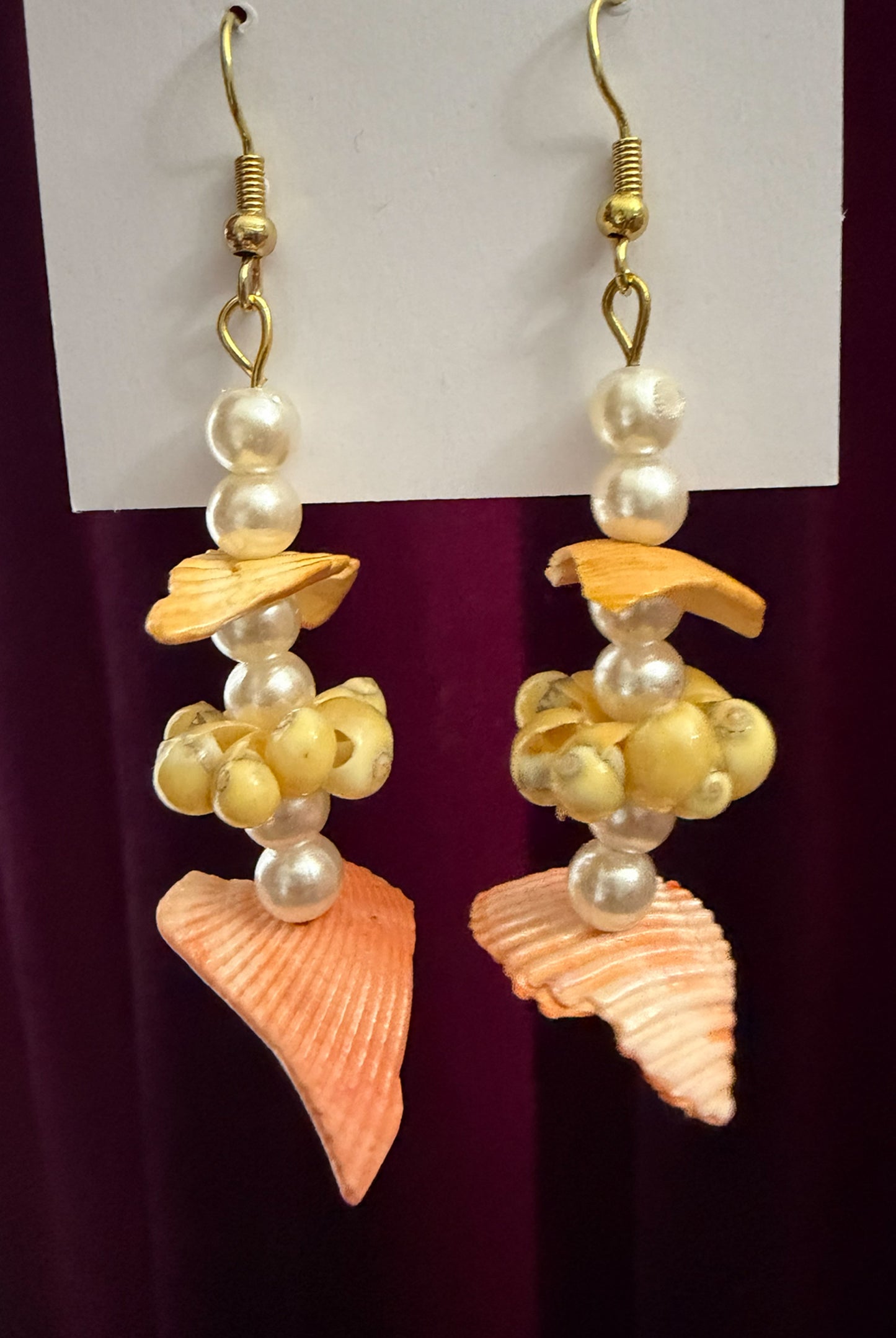 Refined Coastal Cascade Pearl & Shell Earrings