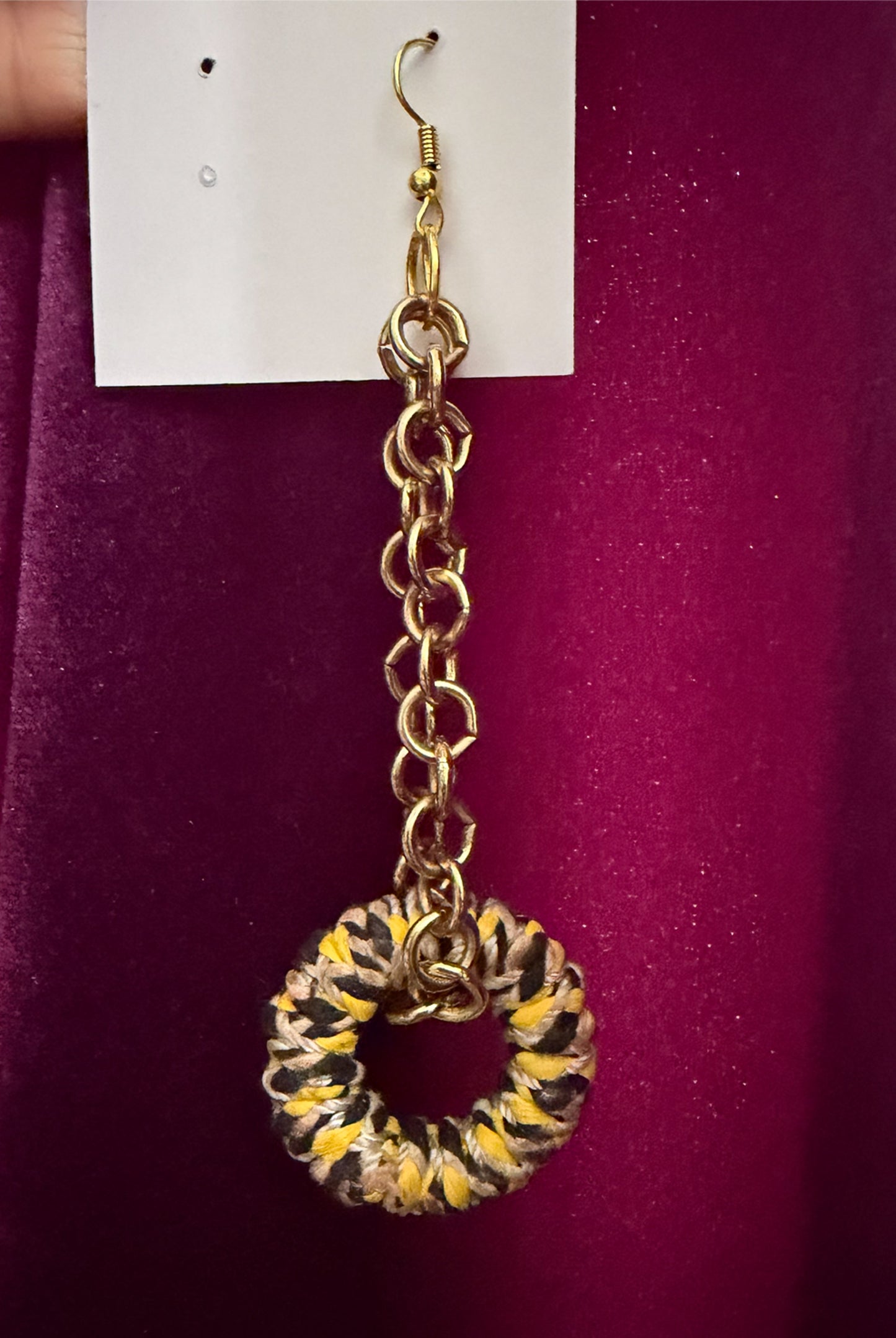 Modern Gold Chain & Woven Hoop Statement Earrings