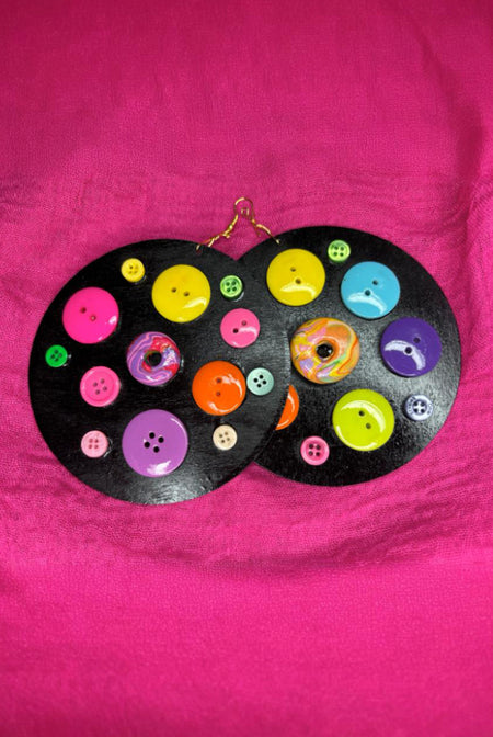 Colorful Button Pop Earrings