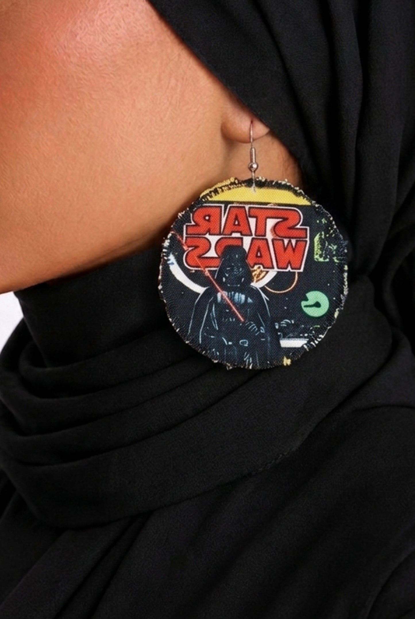 Handmade Star Wars Fabric Statement Earrings