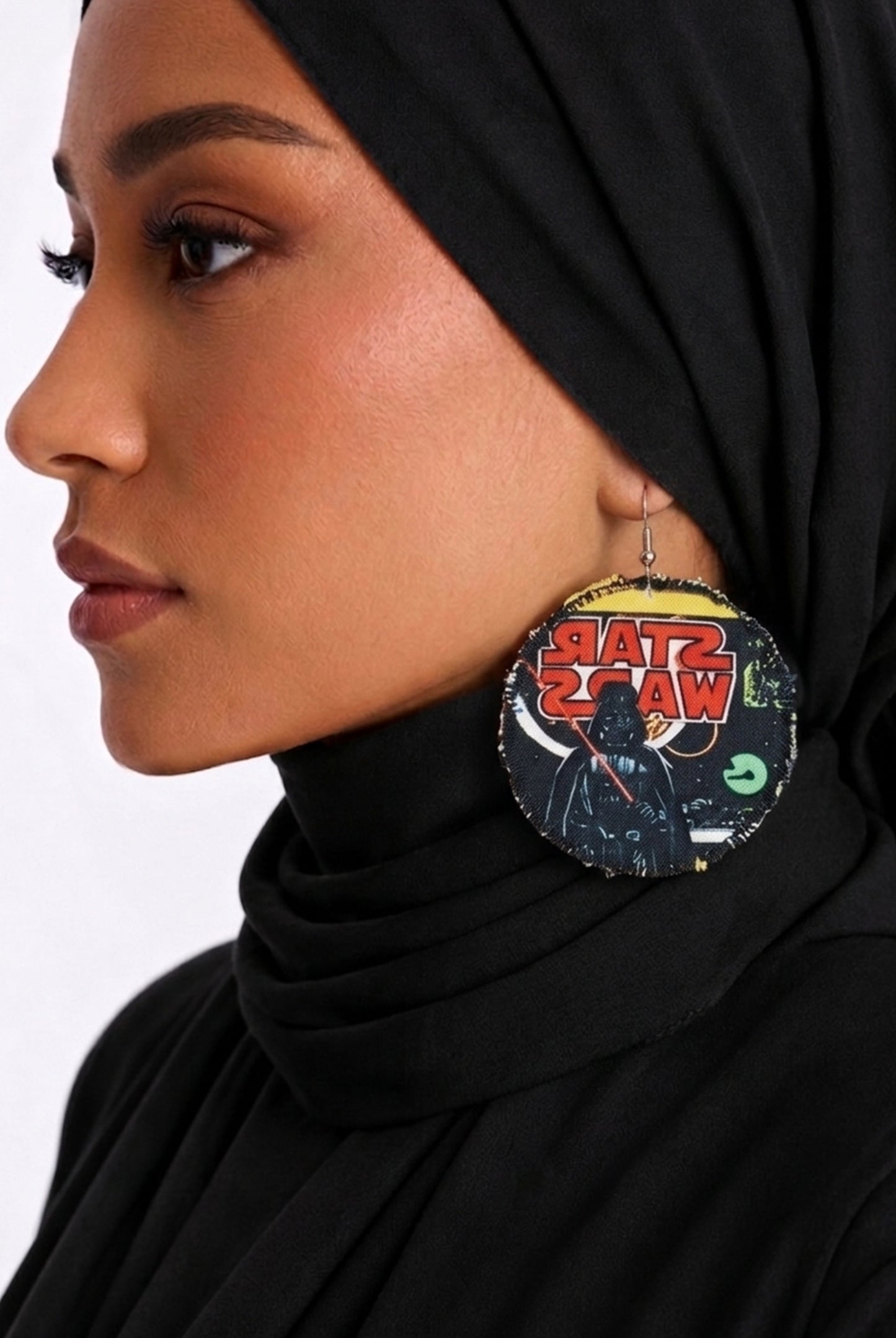 Handmade Star Wars Fabric Statement Earrings