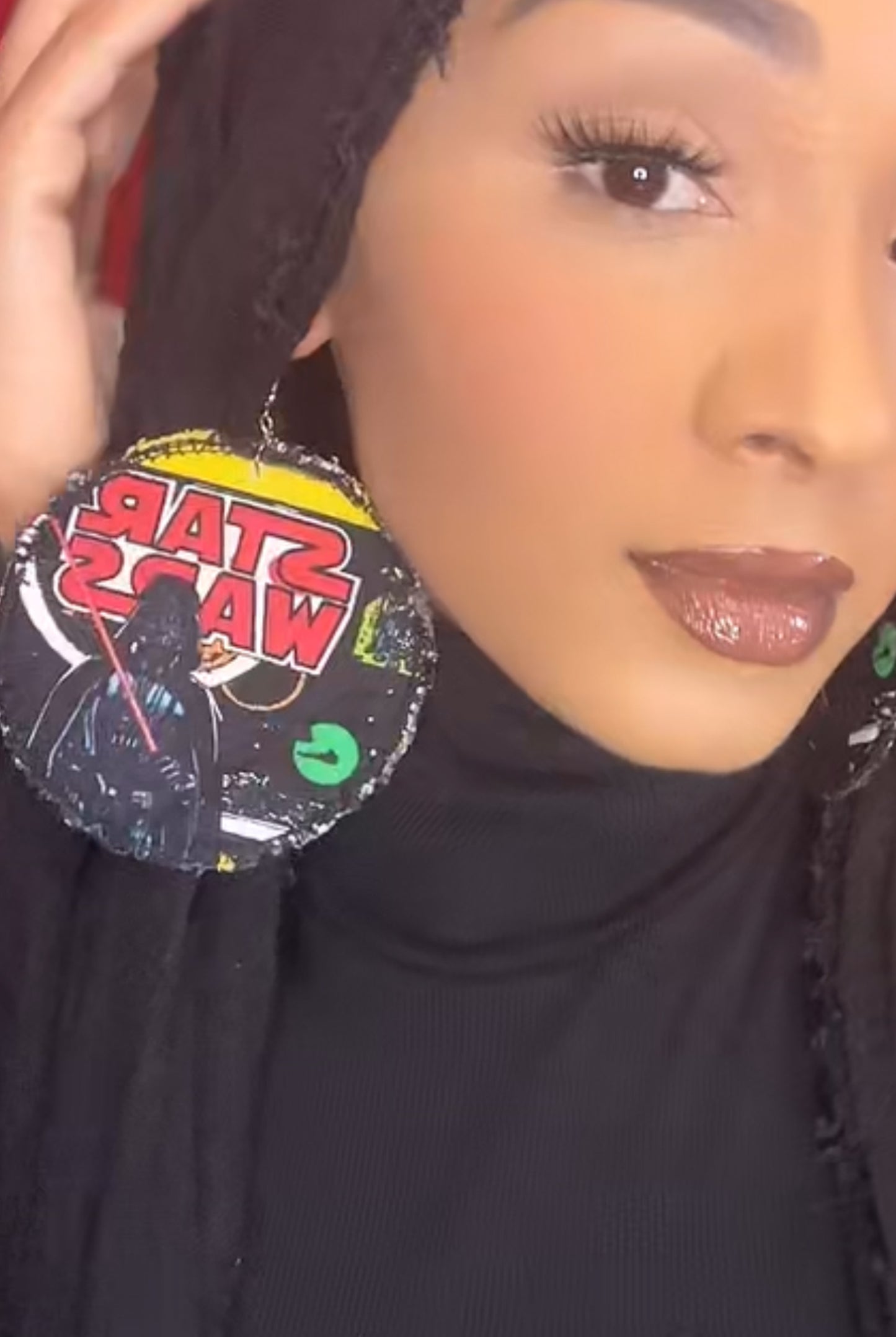 Handmade Star Wars Fabric Statement Earrings