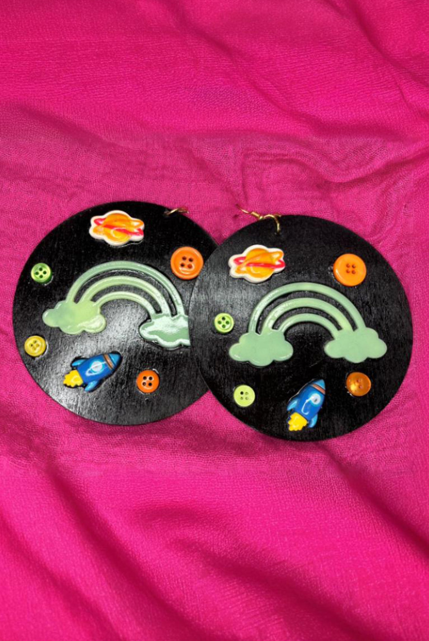 Cosmic Rainbow Rocket Earrings