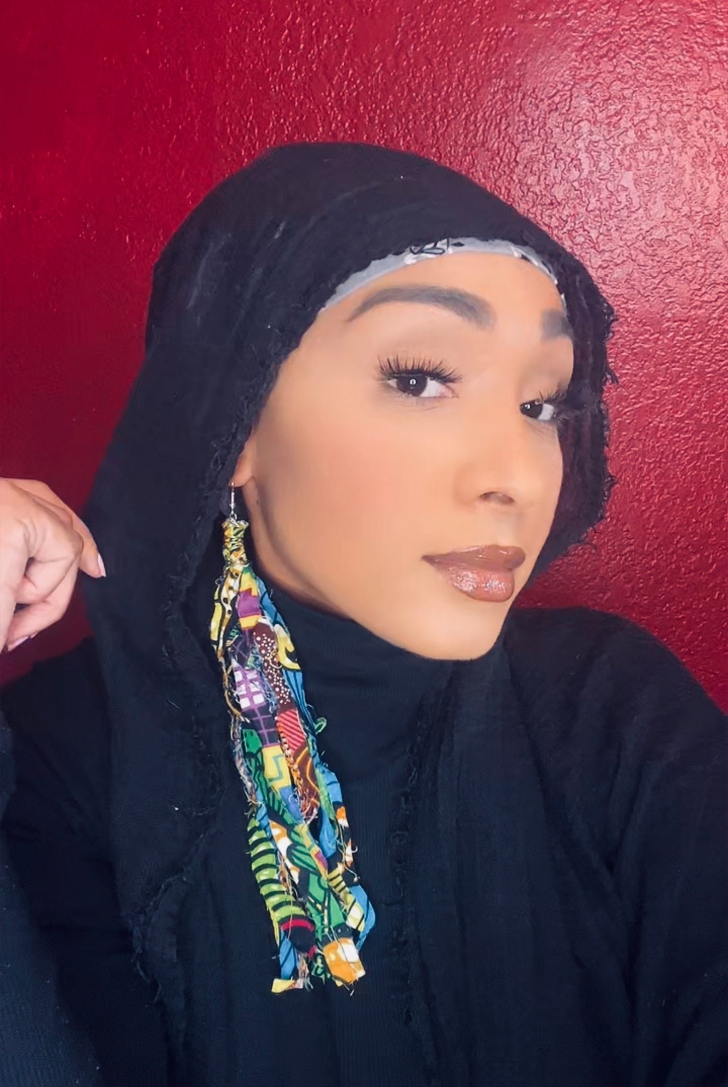 Bohemian Patchwork Tassel Drop Earrings